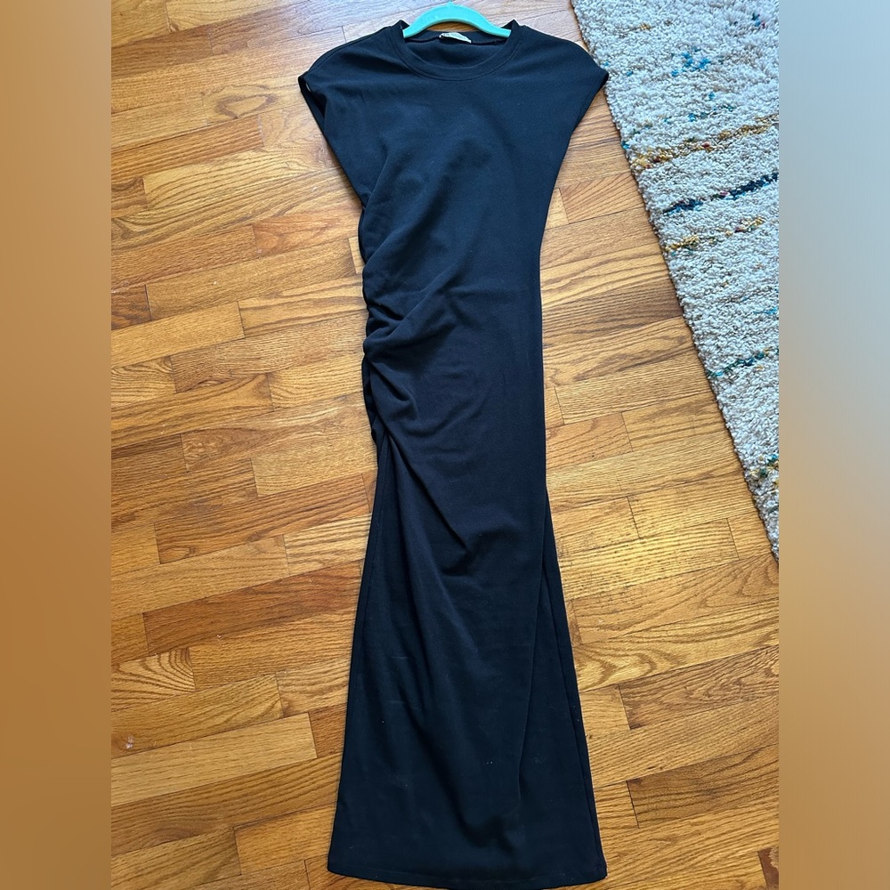Zara black knit midi dress